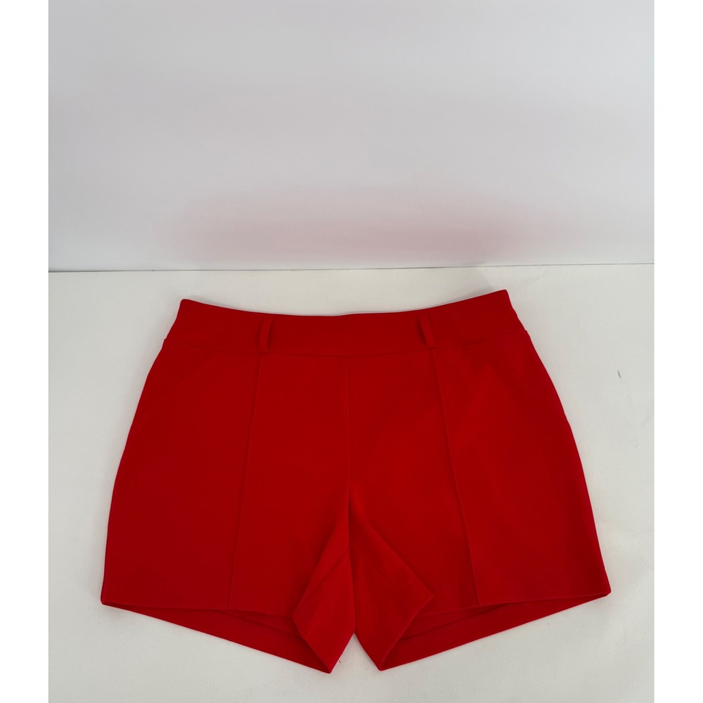 NYCC New York Clothing Co Red Tailored Pintuck Side Zip Shorts Womens Sz 10